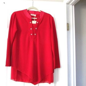 Red Miaoyige Blouse New With Tag